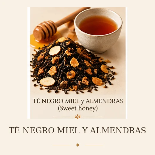 TÉ NEGRO MIEL y ALMENDRAS