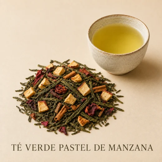 TÉ VERDE PASTEL DE  MANZANA